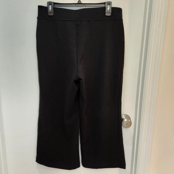 Calvinklein wide leg pointe cropped pants belted sz M logo work wear - Picture 4 of 9